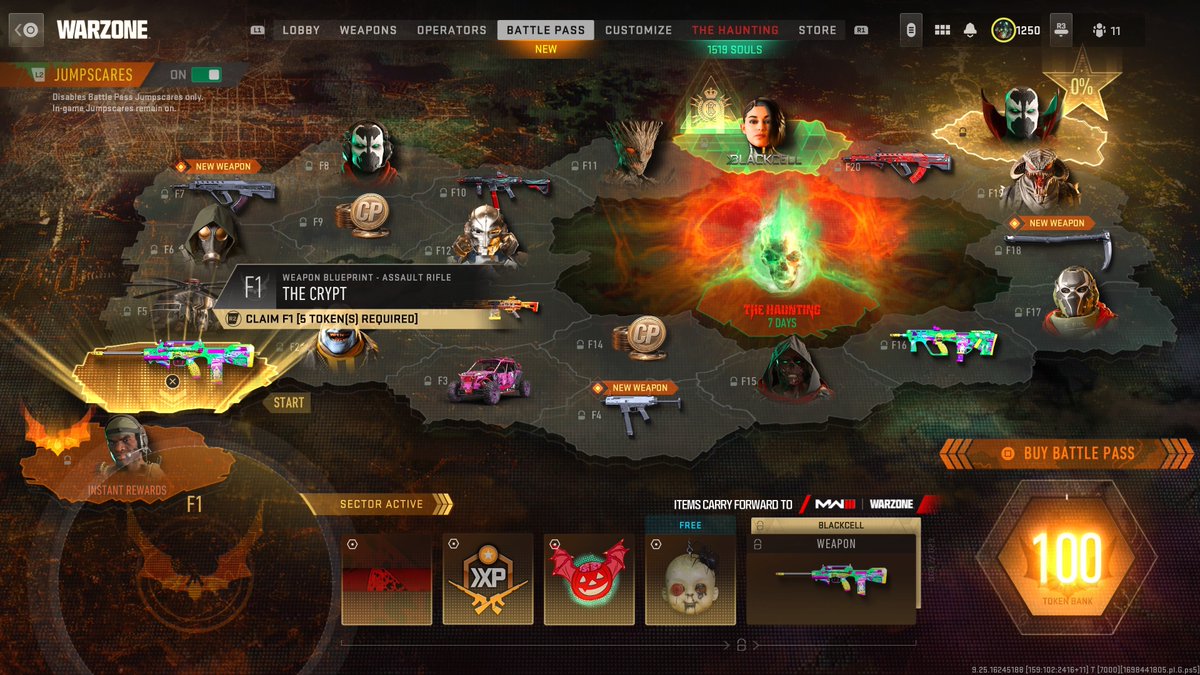 TremundoTweets's tweet image. Season 6 battle pass &amp;amp; The haunting event complete 💯 #MW2