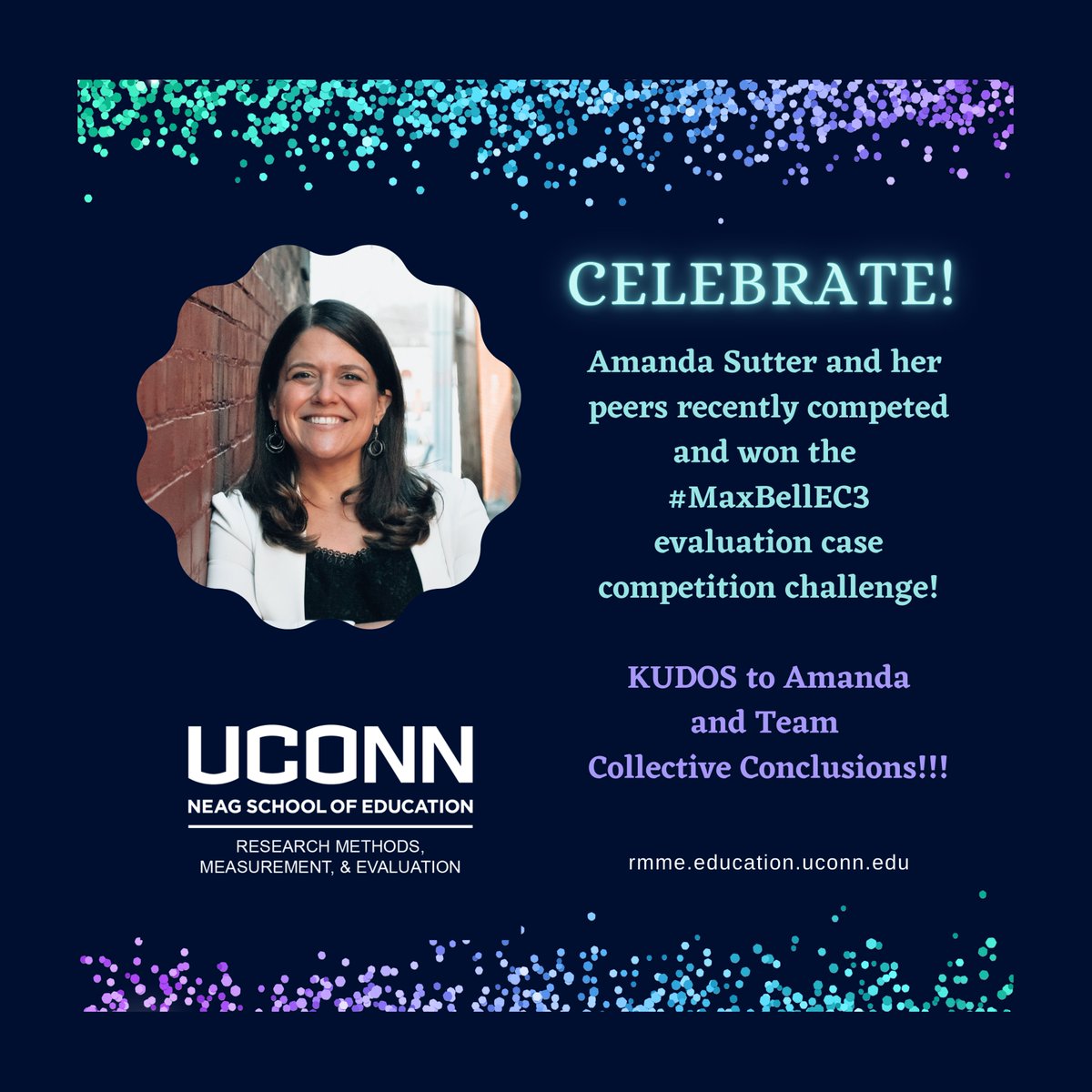 UConn_RMME's tweet image. Celebrating RMME #PhD student, Amanda Sutter, &amp;amp; her team on their win at the #MaxBellEC3 competition earlier this year! #Congratulations!

rmme.education.uconn.edu
#UConn #Online #Research #Methods #Measurement #Evaluation #BeANeagPhD