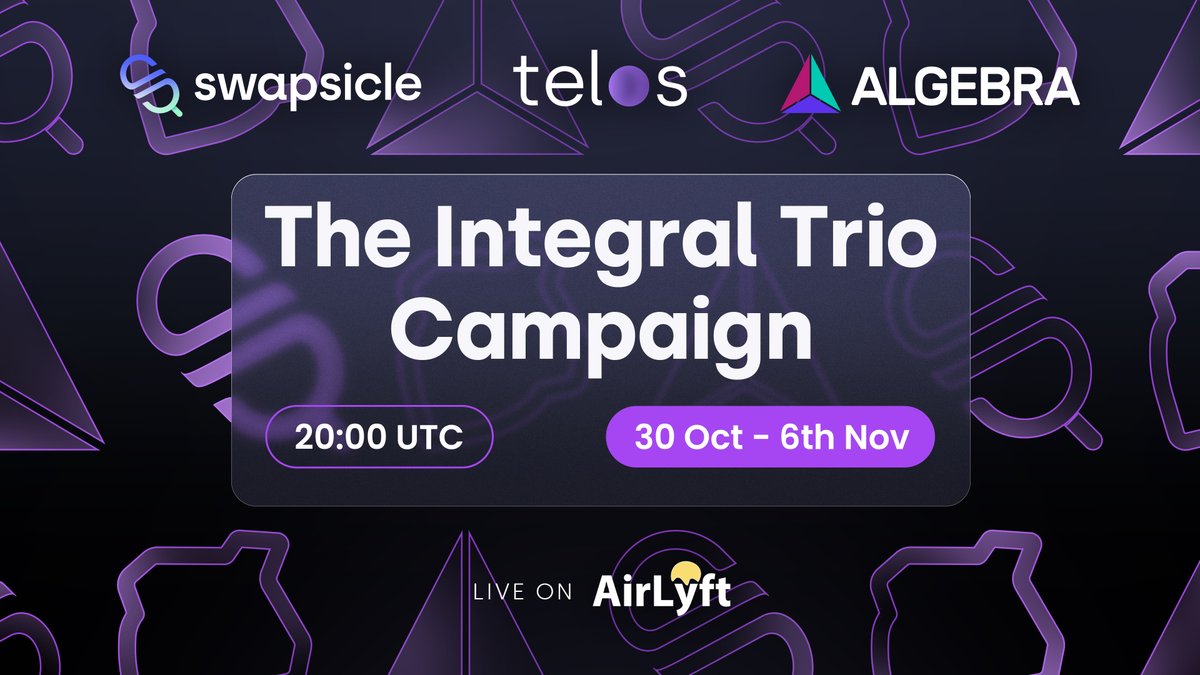HelloTelos's tweet image. The Telos DeFi Ecosystem Is Back! 🎉

The party starts with the debut of @CryptoAlgebra's next-gen offerings on @SwapsicleDEX! 🔥

See our new @airlyftone campaign to test the exciting new features &amp;amp; join one of the fastest growing communities in Web3 👇
airlyft.one/telos/v4-is-co…