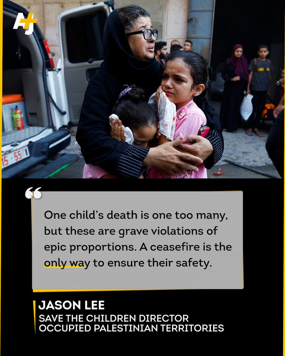 ajplus's tweet photo. More children have been killed in Gaza in the last three weeks than the total number of children killed in conflict zones around the world each year since 2019, according to @SavetheChildren. https://t.co/QsgJYv4VUt
