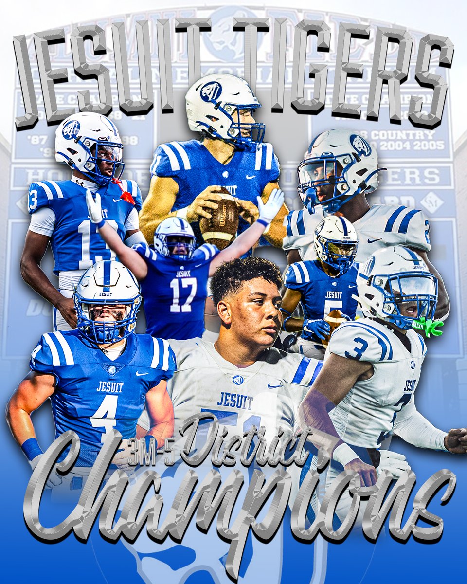 Jesuit Tigers 3M District 5 Champs!!! 

#AMDG #JesuitFootball #GoTigers #BlueTide #BEATTC