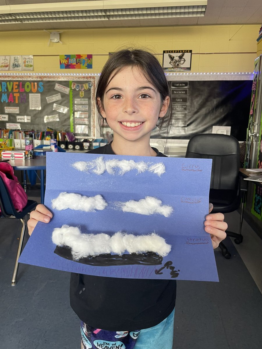 Last week had the perfect weather to do some cloud watching! Students sketched the clouds they saw and then learned the names of all different types of clouds they see everyday to help create their model! Perfect example of choosing to be curious☁️🌦️🌥️⛈️ <a href="/School9E/">School 9E</a>