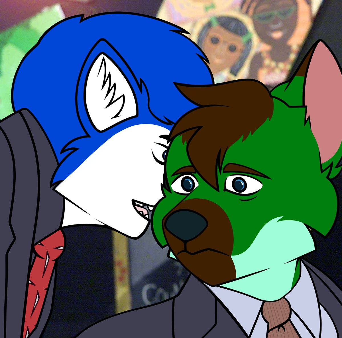 That1Trashyeen's tweet photo. Drawover and telegram sticker commission for two people this time! @BeinyShep @JhuskyDuh 
Can't wait to see this get some use lol 
#comissionsopen 
#furryart 
#ArtistOnTwitter https://t.co/MemQij0YDx