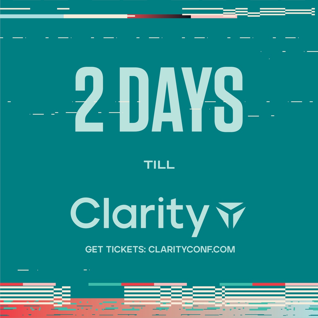 Clarity_conf's tweet image. The time is almost here! Just 2️⃣ days until #Clarity2023! 🎉⁠ Tag who you're attending with below and get excited for two days of connecting, learning, and coming together to shape the future of design systems! 🚀⁠#Clarity #ReturnToForm #DesignSystems
