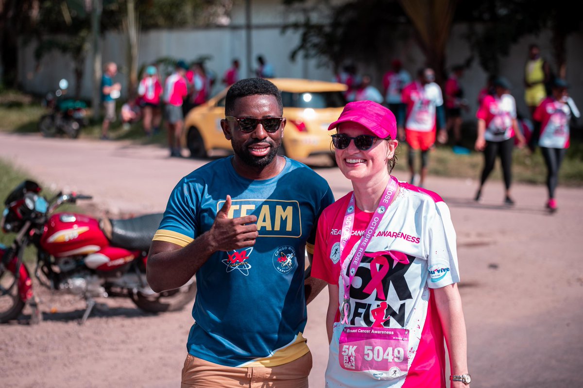 UKinDRC's tweet photo. #OctobreRose 

Notre Ambassadrice @AlysonKingUK a participé hier à la course de solidarité organisée par @congomarathon en partenariat avec @FondationBomoko, pour sensibiliser contre le cancer du sein.

Luttons ensemble pour plus de sensibilisation à cette noble cause. https://t.co/14cnOrM7J6