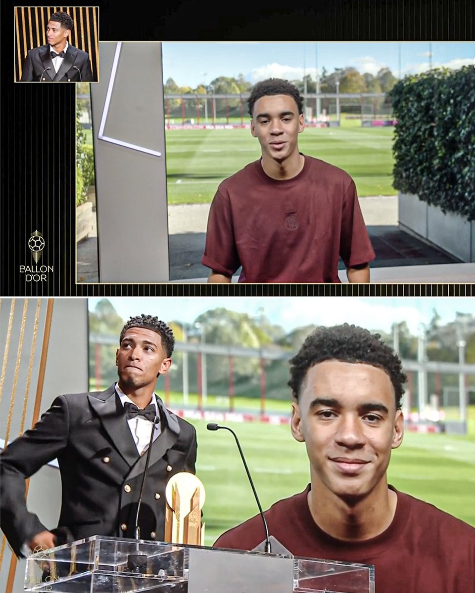 Jamal Musiala sent Jude Bellingham a congratulatory message after winning the Kopa Trophy ❤️

What a moment!
