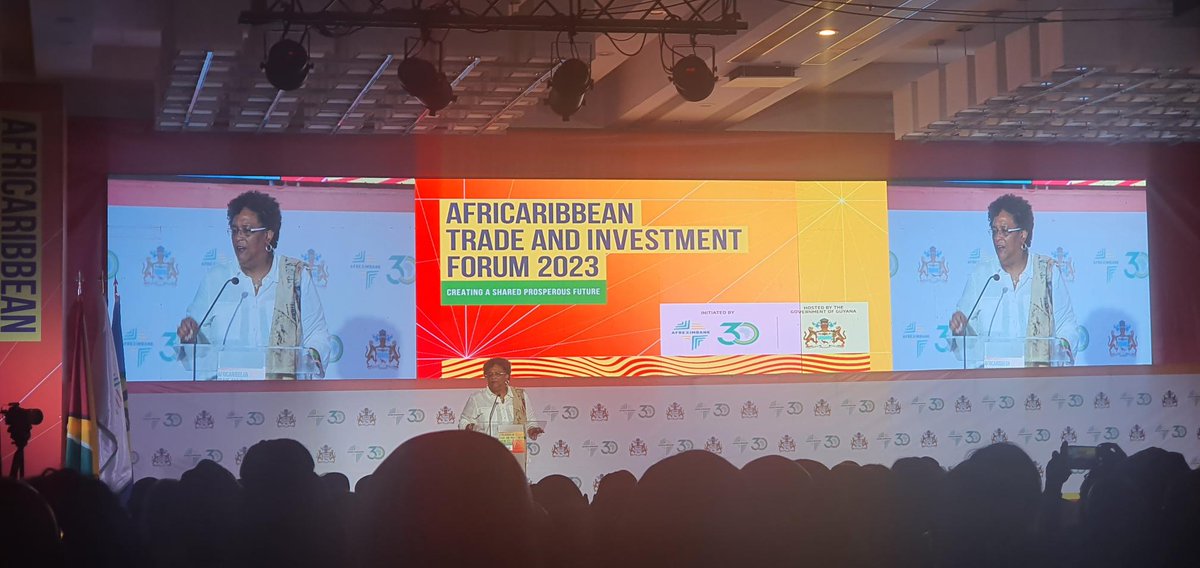 LinusMofor's tweet photo. Great pleasure to be representing @ECA_OFFICIAL at the Africa Caribbean Trade and Investment Forum #ACTIF23 on the theme of creating a shared prosperous future, tnx to @afreximbank @miaamormottley @DrMohamedIrfaa1. Huge opportunities for the private sectors of the two regions https://t.co/0de7arrPYO