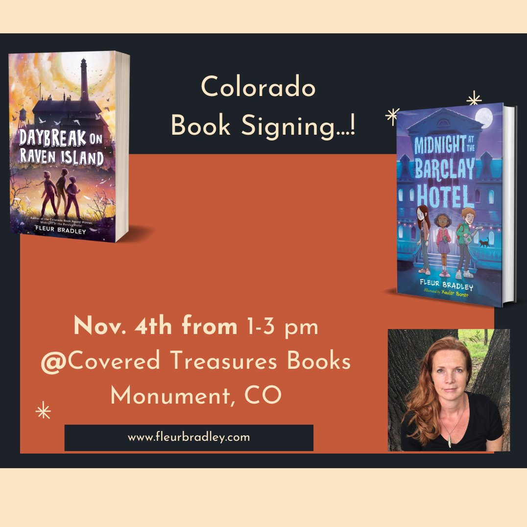 Colorado friends: come see me this weekend at Covered Treasures Bookstore in Monument! #Colorado #mglit #amreading #mystery #booksforkids #monumentcolorado