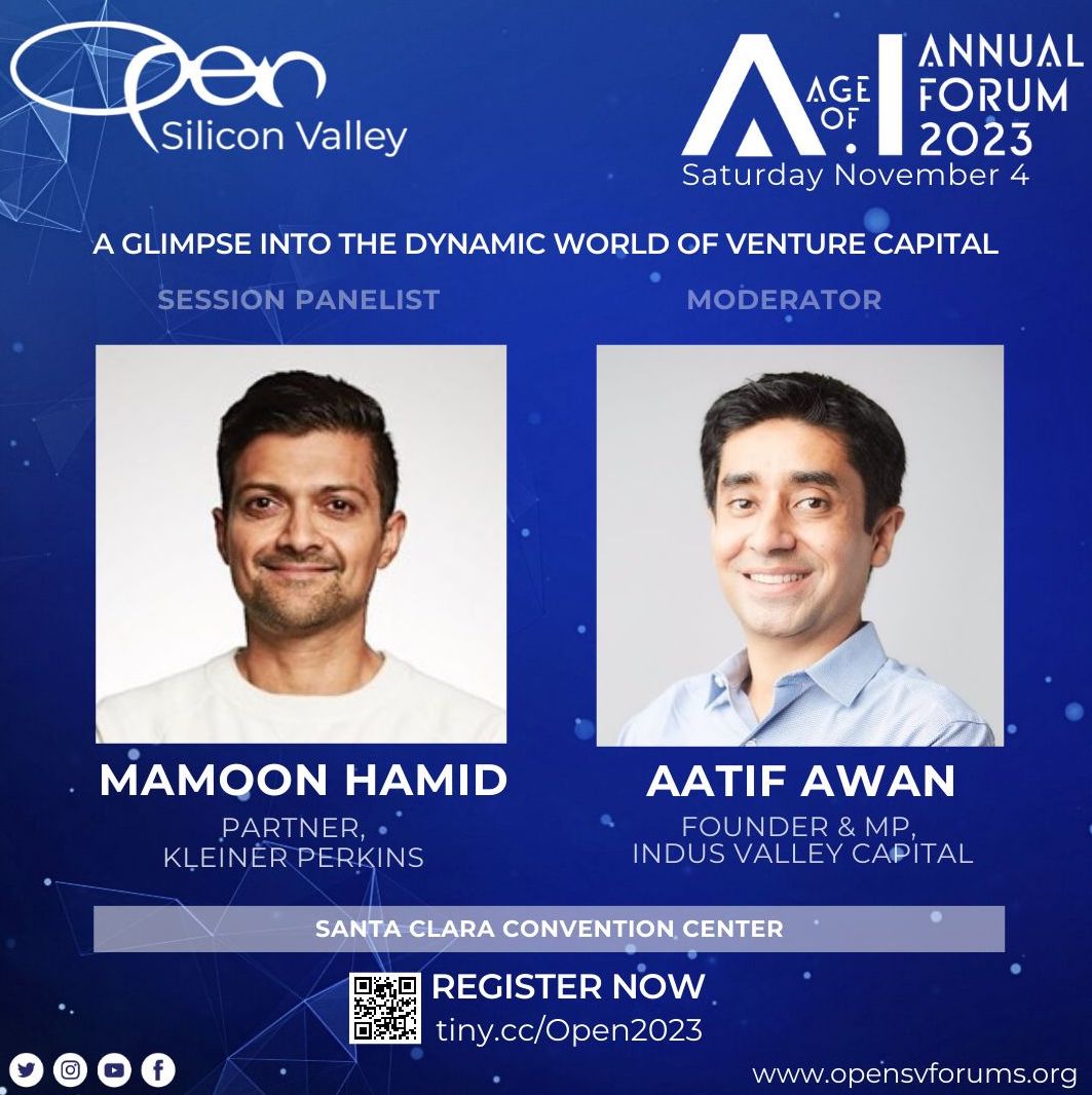 Aatif Awan (@aatif_awan) on Twitter photo So much has changed since <a href="/mamoonha/">Mamoon Hamid</a> and I last shared a stage discussing startups & VC in early 2022. Excited to have a wide-ranging conversation with him again on the major shifts in tech & VC landscape, this Saturday Nov 4, at the <a href="/opensv/">OPEN Silicon Valley</a> Annual Forum. Join us if in Bay Area So much has changed since <a href="/mamoonha/">Mamoon Hamid</a> and I last shared a stage discussing startups & VC in early 2022. Excited to have a wide-ranging conversation with him again on the major shifts in tech & VC landscape, this Saturday Nov 4, at the <a href="/opensv/">OPEN Silicon Valley</a> Annual Forum. Join us if in Bay Area