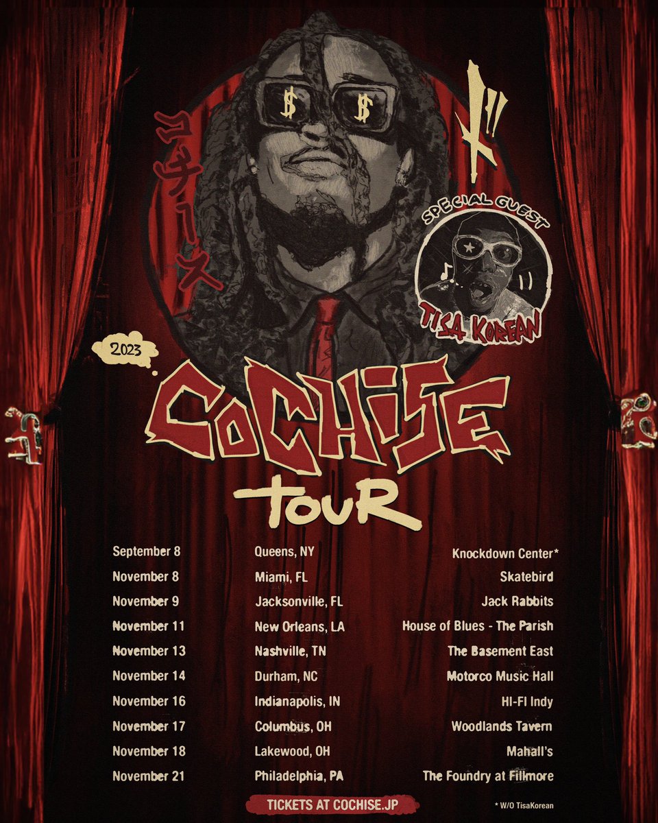 cochise's tweet photo. TOUR STARTS NEXT WEEK. 
SAVE 50 CENTS FOR THE NEXT COUPLE DAYS. AND GET YA TICKETS BEFORE THEY SELL OUT. https://t.co/IKRJK4Pjcm