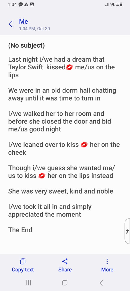 andrewaloha's tweet photo. Last night i/we had a dream that Taylor Swift  kissed💋 me/us on the lips

We were in an old dorm hall chatting away until it was time to turn in

I/we walked her to her.....

#AndrewAloha #AscendedCitizens #SpiritualImageProductions #LeadersOfHumanity #Romance #Kiss #TaylorSwift https://t.co/DmYip6KWBb