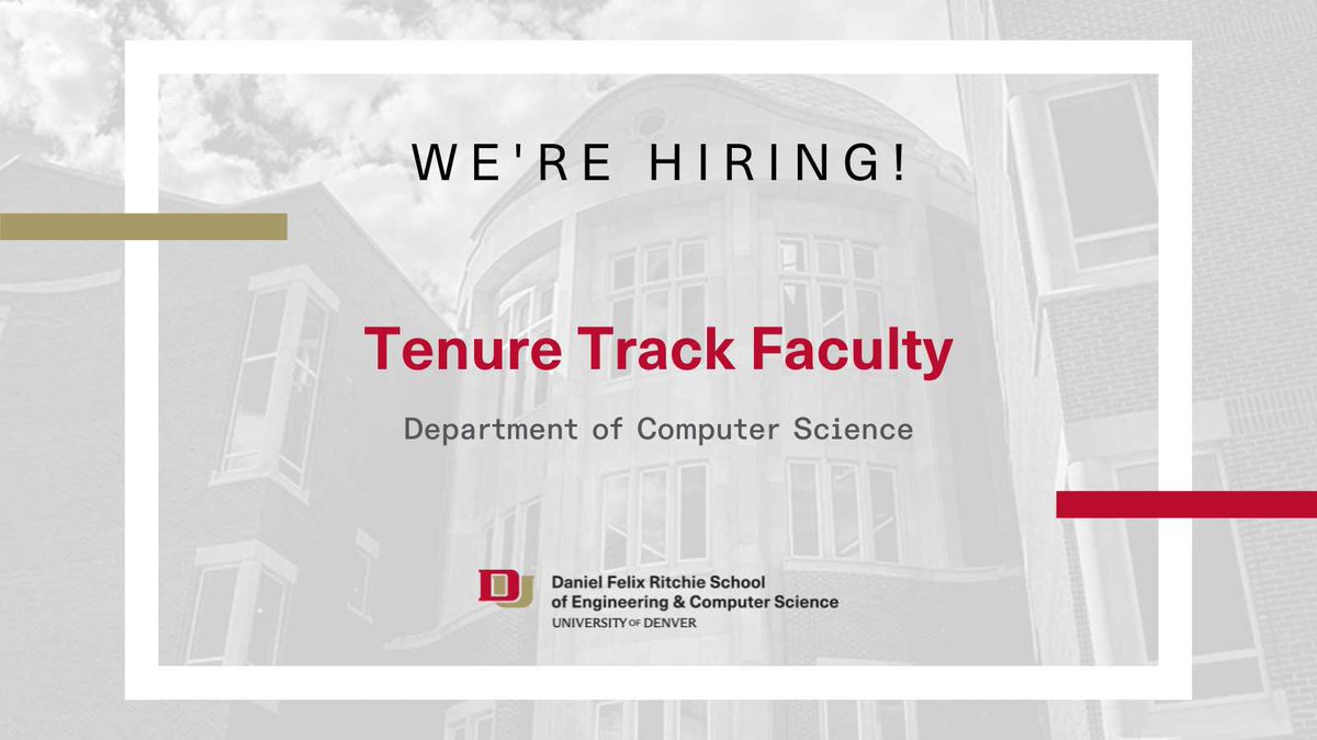 Our Department of Computer Science is #hiring tenure track faculty. Come be a part of an academically and culturally diverse faculty &amp; staff while building student curiosity and confidence. Learn more and apply: ecs.page.link/Y1Gtv