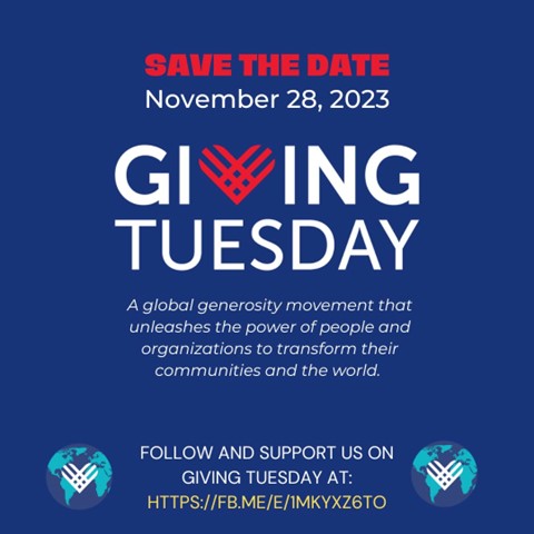 Please mark your calendars for this year’s Giving Tuesday and help us meet our goal of $50,000 to give our Child Protection Team a new home through the “Welcome to Our House” initiative.