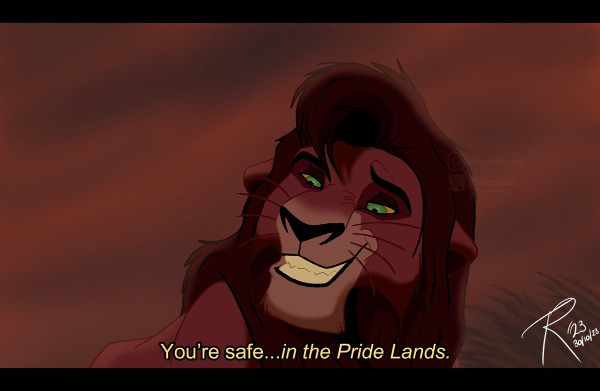 You’re Safe (Screenshot Redraw)

Himmmm 🔥

I was in the mood to draw Kovu…again 🥲

Also, Simba’s Pride is…25! 🥳🎉

#kovu #disney #fanart #thelionking #lionking