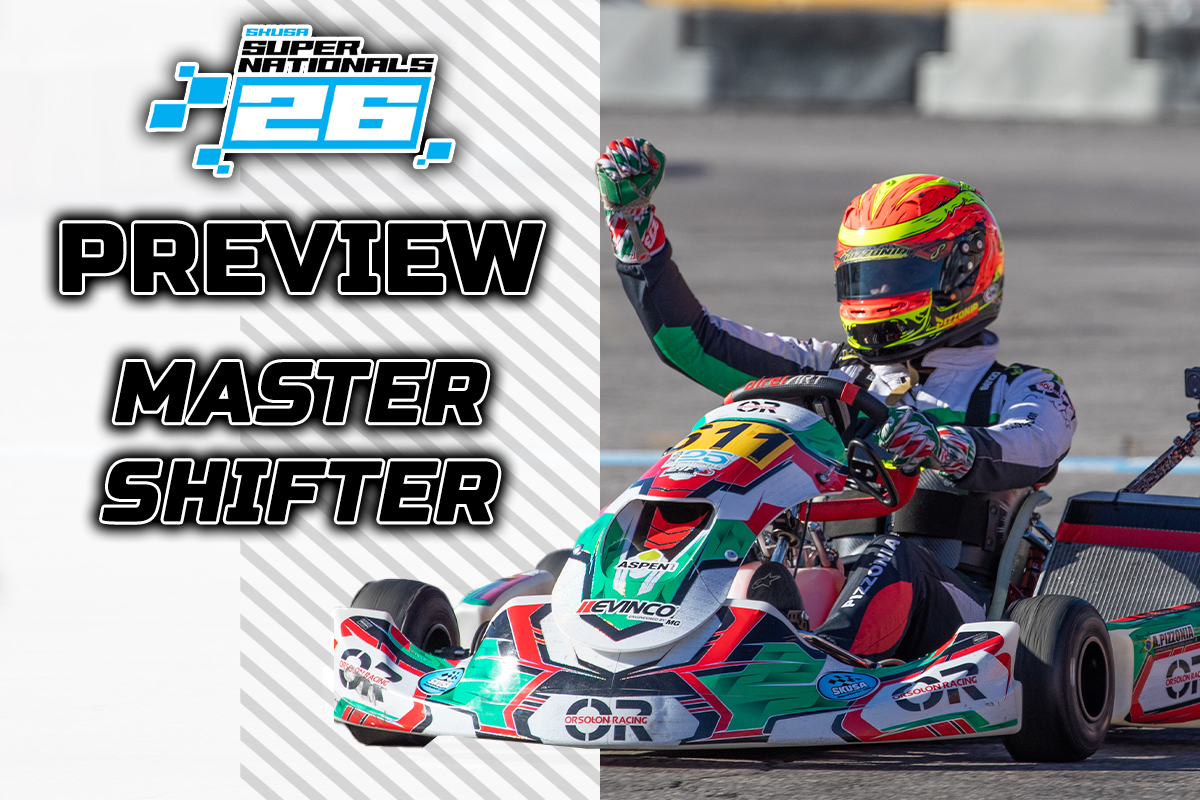 eKartingNews's tweet photo. Pizzonia attempting to become the fourth driver to win back-to-back years at the SuperKarts! USA SuperNationals in Master Shifter competition.
https://t.co/8EMQY7cgib
#EKNatSKUSA #SKUSA #SKUSASuperNationals #SuperNats26 #Vegas #LVMS #MasterShifter #karting https://t.co/1LX3gKhDAt