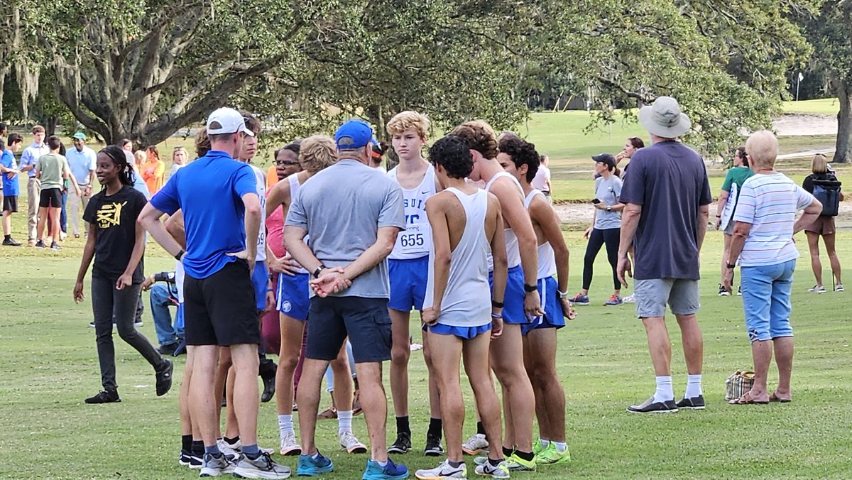 Coach Phillips brings the Tigers together moments before the start of today's District Meet at Babe Zaharias.

Go Tigers!

#AMDG
