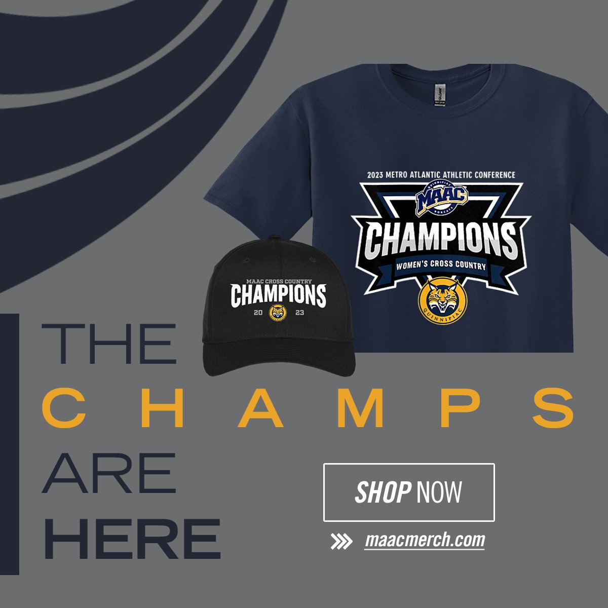 MetroConfSports's tweet photo. ICYMI:  The Bobcats are #MAACXC Champions for the second straight year 🏆 @QU_TFXC

Get your women's Champions merch NOW ➡️https://t.co/udCUKI8iuT

Only available for a limited time.

#MAACSports x #MAACXC x #MAACMerch https://t.co/glGuGoSrTA