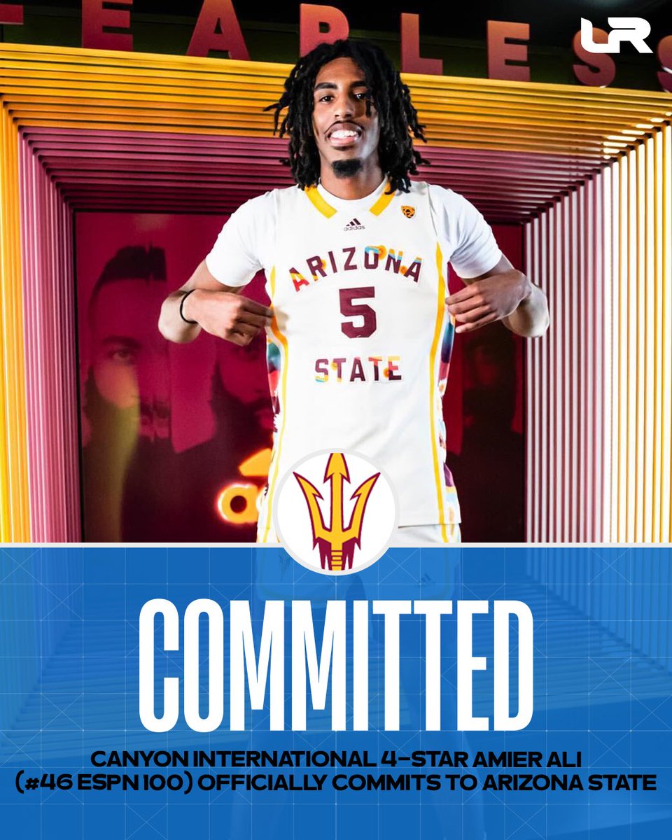 Amier Ali has committed to Arizona State ☀️🔱 the Canyon International Academy ⭐️ is ranked 46th in the ESPN 💯 @simofafan