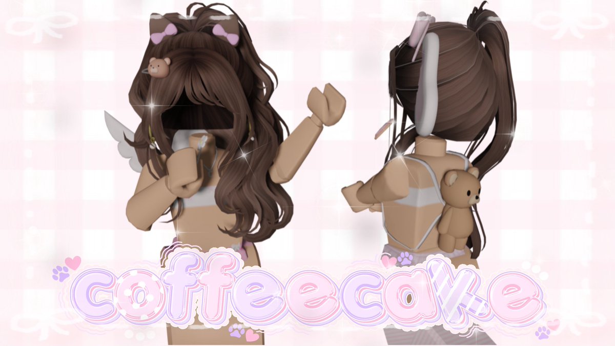 ☁️ new kitty cat ear variants &amp; teddy bear backpacks are available to buy @ coffeecake !! roblox.com/groups/1734559…

#roblox #RobloxUGC #RobloxDev 

likes &amp; rts are so so appreciated ☁️🧸