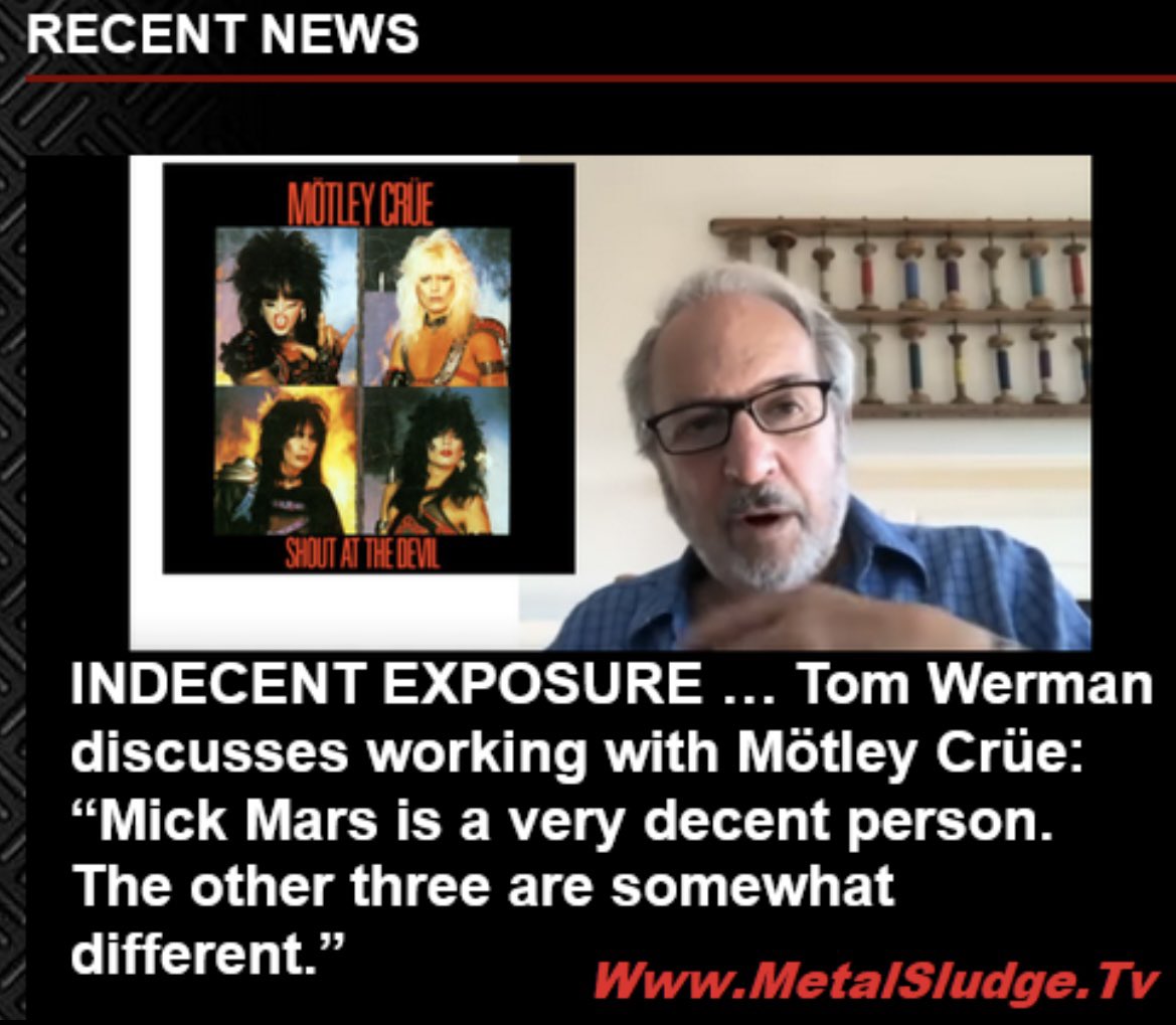 cskkdfgr's tweet photo. Read this News and Hear the Audio at Metal Sludge!
INDECENT EXPOSURE …
Tom Werman discusses working with Mötley Crüe: “Mick Mars is a very decent person. The other three are somewhat different.”
#tomwerman #motleycrue #chuckshutepodcast #metalsludge
https://t.co/lUyjUjlHg2 https://t.co/KHRYiNyoFO
