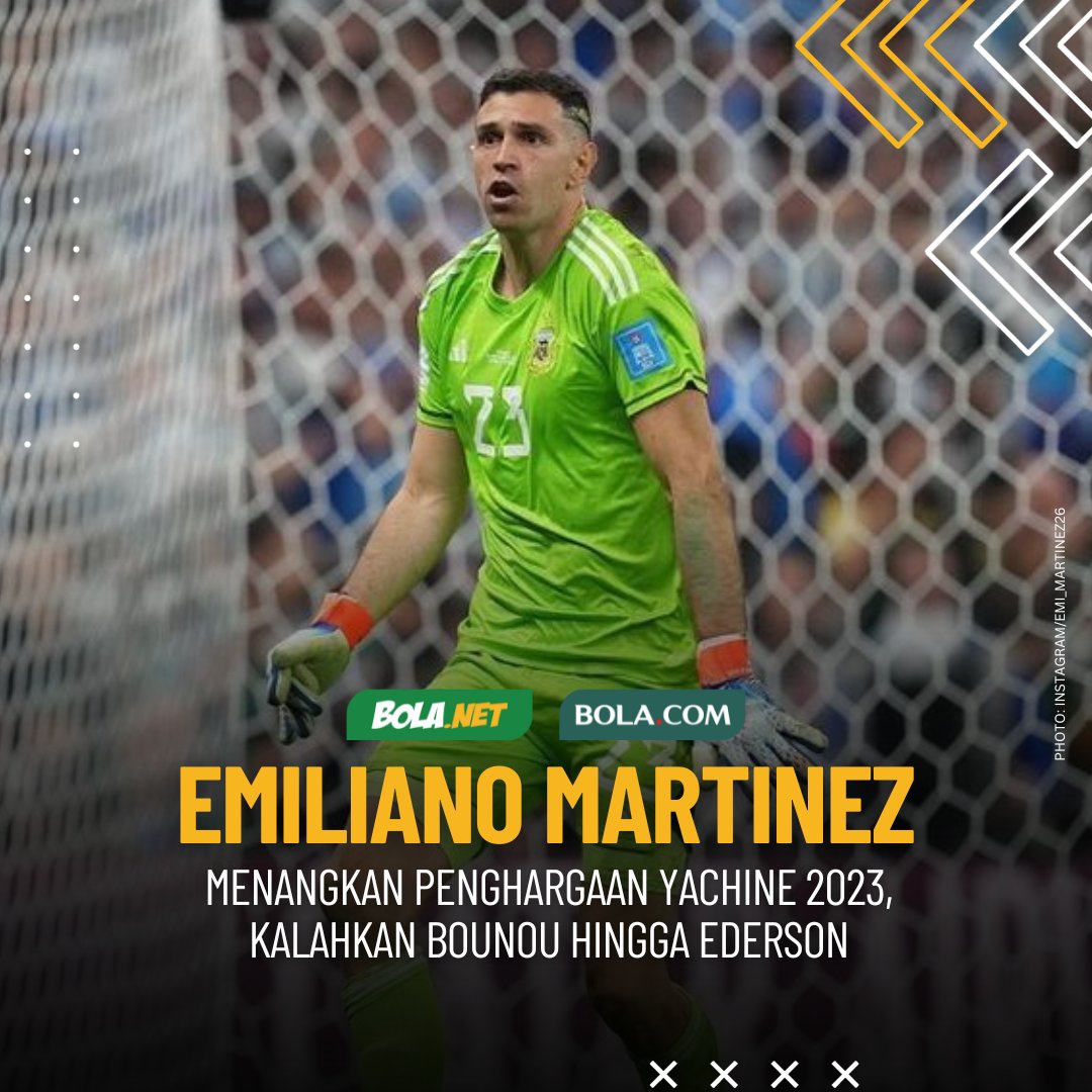 Bolanet's tweet photo. Kiper Aston Villa dan Timnas Argentina, Emiliano Martinez dapatkan Penghargaan Yachine.

Didapuk jadi kiper berpenampilan terbaik!

#emilianomartinez #yachinetrophy #blnrin #bolanet https://t.co/QjNqIbIdwa