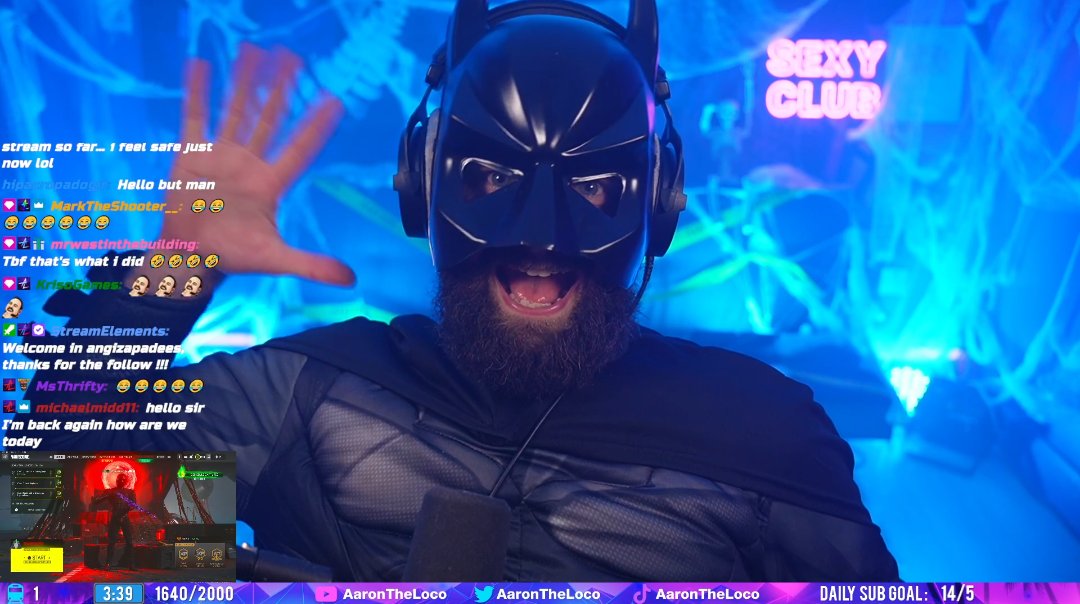 KrisoGames's tweet photo. JUSTICE!! annnnd wave 😂👋
@AaronTheLoco 🔥🔥

#aarontheloco #batman #buttman #Halloween #Twitch https://t.co/bGjFwxXP0i