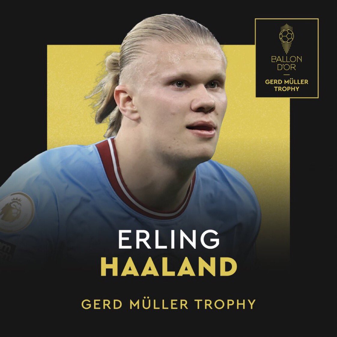 #BallonDor 

Haaland wins Gerd Müller Trophy 🏆