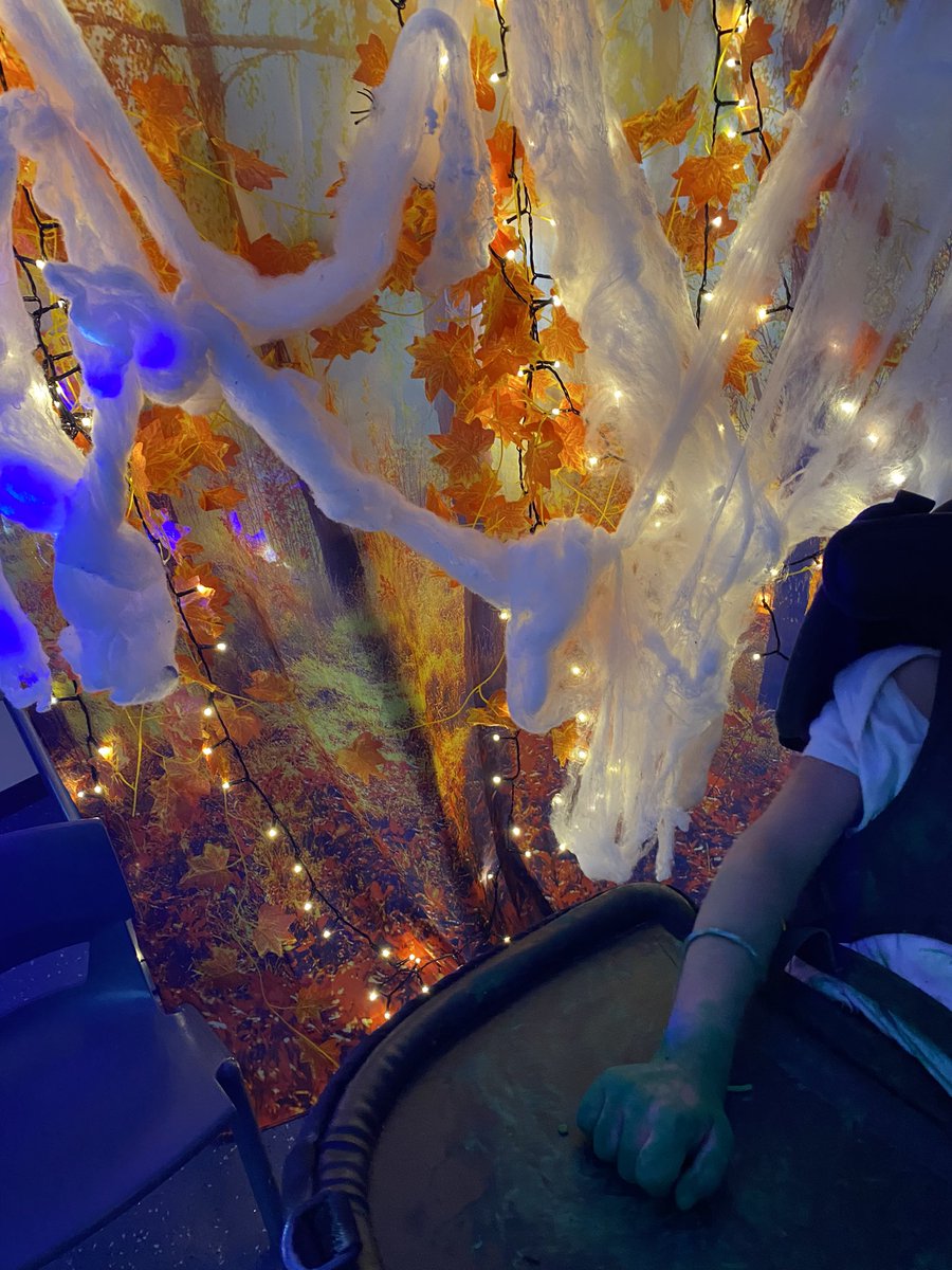 We explored pumpkins and spices and all things Autumn- making use of all our available senses. A little bit of motor skills and movement, lots of engagement, and everything being controlled by sound- activated lighting equals a little bit of magic learning! #PMLD <a href="/LancasterianS/">Lancasterian School</a>