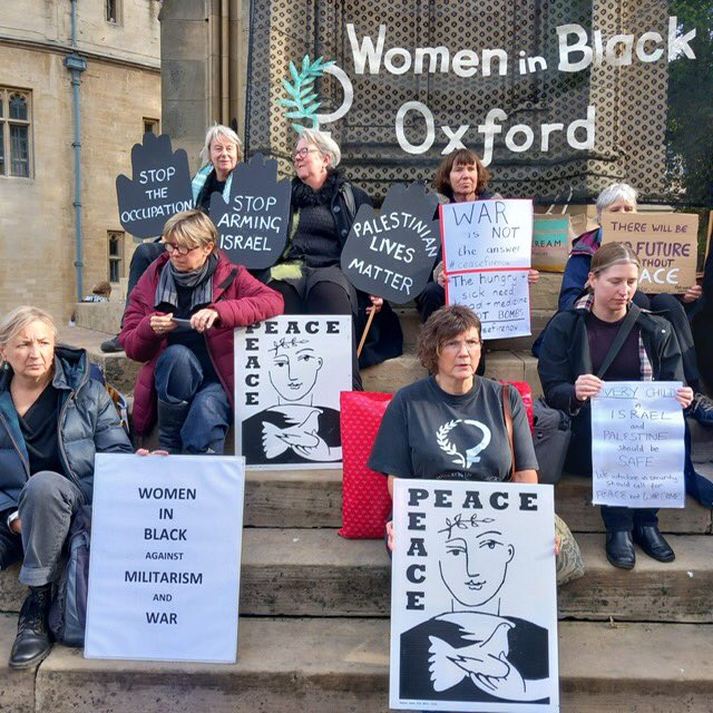 War is not the answer. Palestinian and Israeli lives matter. #CeasefireNOW Women in Black Oxford are vigilling every Saturday at Martyrs Memorial, 2-3pm. All women welcome.