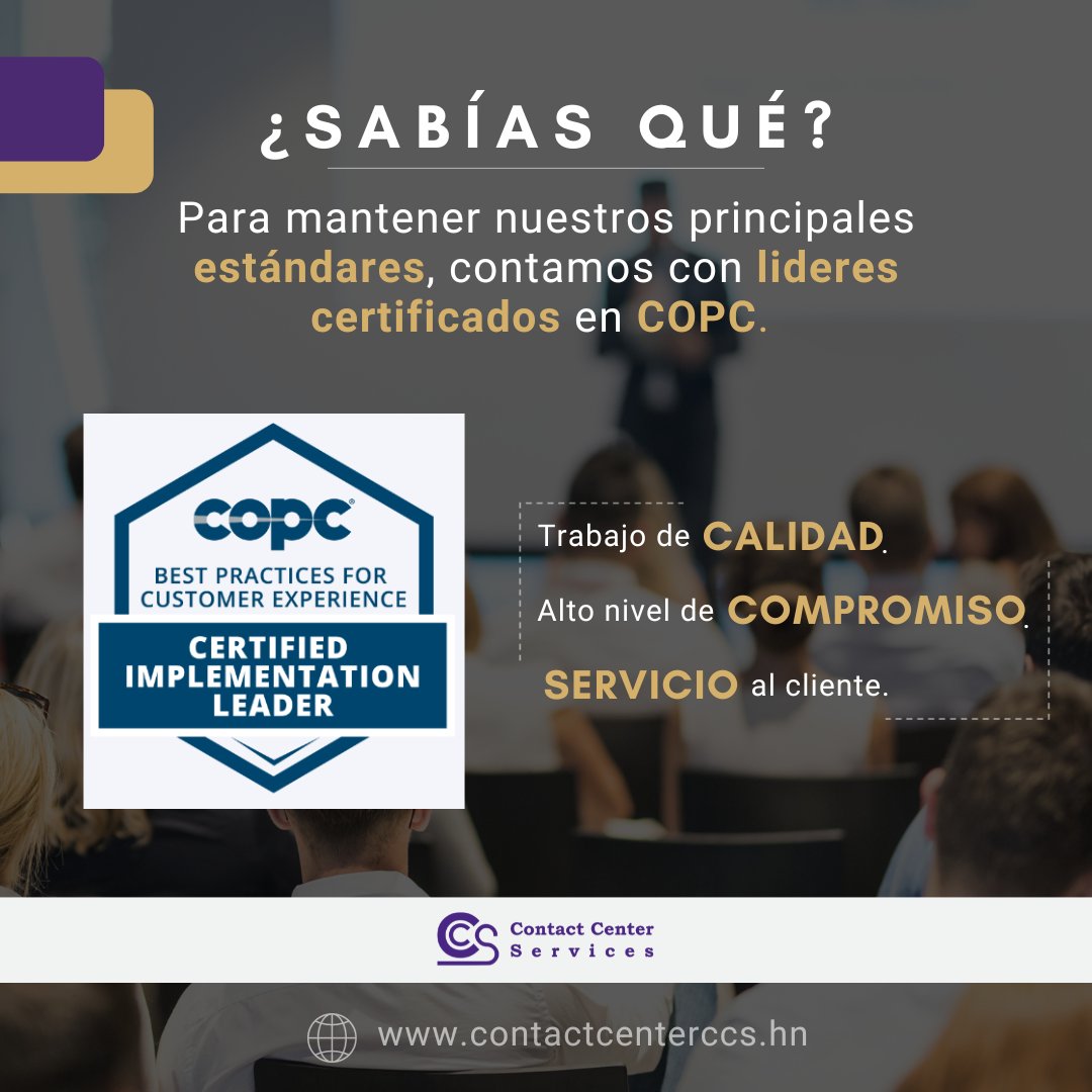 CCS_CCSHonduras's tweet photo. En CCS contamos con lideres Certificados por COPC. 

#contactcenter #callcentertegucigalpa #callcenter #CallCenterAgent #CallCenterJobs #cobros #cobranza #serviciofinanciero #servicios #ventas #ventasefectivas #ServicioAlCliente #servicios #efectividad #EficienciaOperativa https://t.co/8u0Pe95Dee