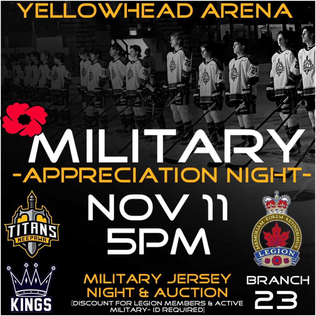 Neepawa Titans (@mjhltitans) on Twitter photo 🚨🚨Mark your calendar🚨🚨
We have a special night planned for our game November 11th vs the Dauphin Kings!
#TitanUp⚔️ <a href="/NeepawaT/">Neepawa Tourism</a> 🚨🚨Mark your calendar🚨🚨
We have a special night planned for our game November 11th vs the Dauphin Kings!
#TitanUp⚔️ <a href="/NeepawaT/">Neepawa Tourism</a>