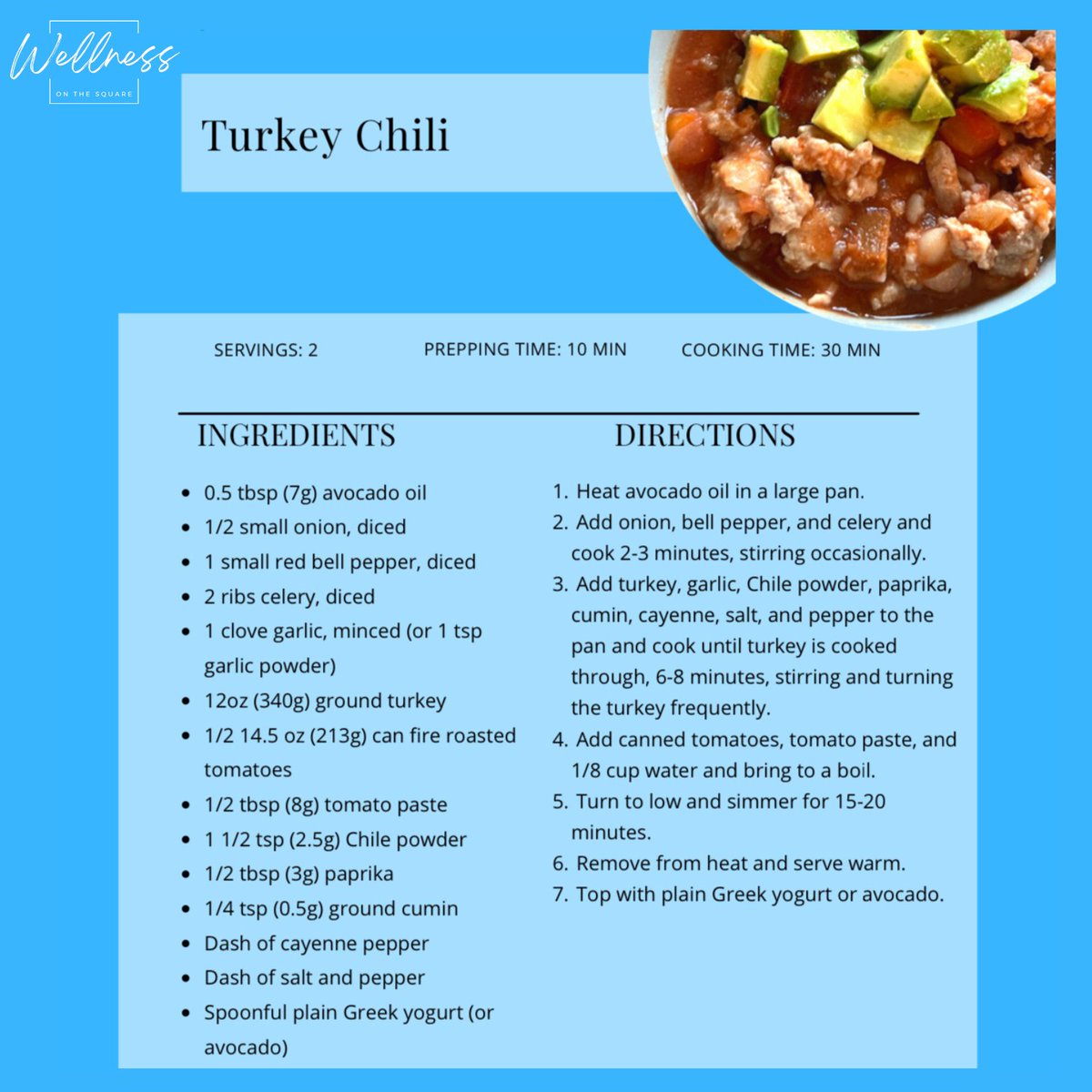 Wellness_OTS's tweet photo. It's officially chili season! Try this one out for a #highprotein dinner. 

What's your favorite crock pot meal to make? 

#mealprep #protein #macrofriendly https://t.co/SXhXSe15xe