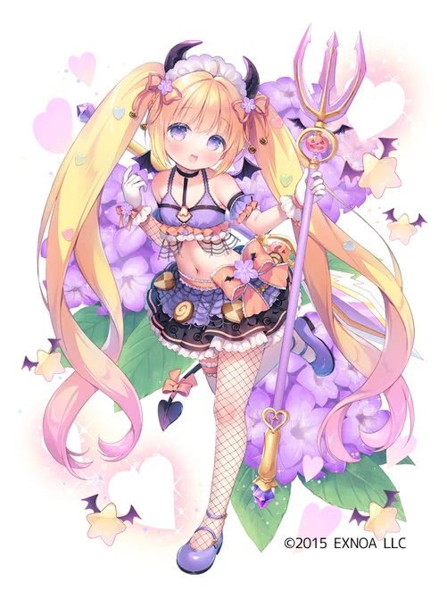 「FLOWER KNIGHT GIRL」にてヘリオトロープ(ハロウィン)のイラストを担当しましたよろしくおねがいします～! #フラワーナイトガール  #花騎士