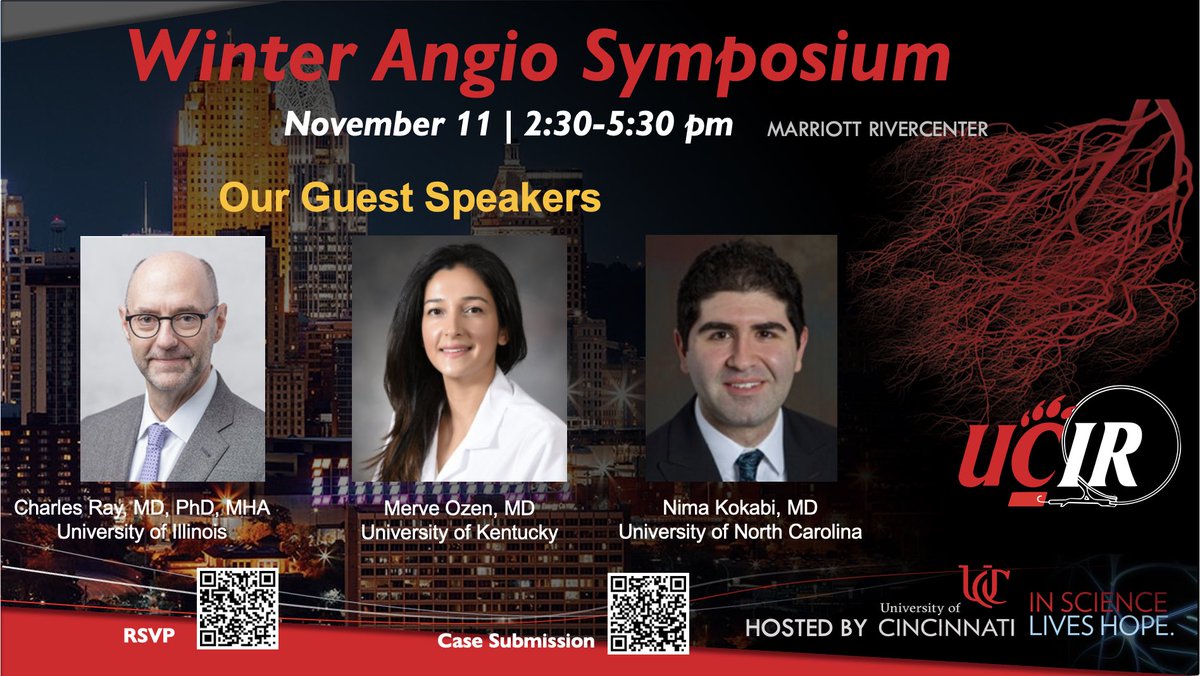 KordAMD's tweet image. #WAS2023 is around the corner!
Join us @uc_vir for an inclusive academic and private #IRAD symposium with our esteemed speakers, #VIR case presentation and #industrial Exhibits! @SIRspecialists @JVIRmedia @ozenmerveMD @NimaKokabiMD @OSURadiology @UofLRadiology @UKyRadiology