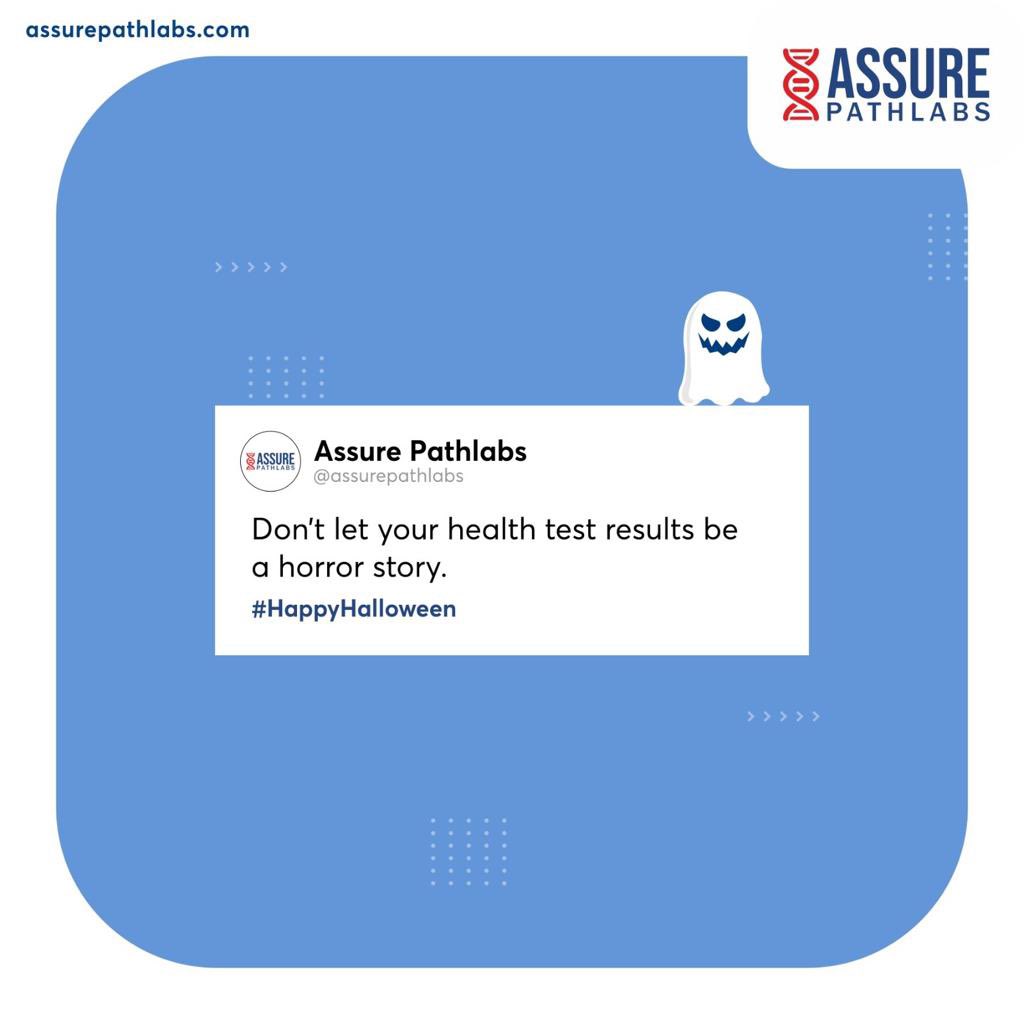 assure_pathlabs's tweet image. 🎃 Don&apos;t let your health test results spook you! Treat it  with a healthy lifestyle.