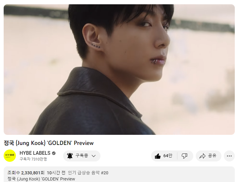 heisnotmydoll's tweet photo. 인기급상승음악 올려보아요 🫶🙆‍♀️🔥

D-3 to GOLDEN 
#4DaysToGolden 
#StandingNextToYou https://t.co/l8gz4ljkmq
