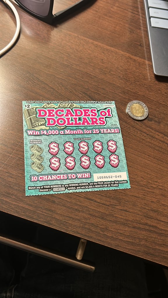 johnfromwrigley's tweet photo. Let’s play the @calottery 

cc: @sundayscratch https://t.co/URW7sJrAfI