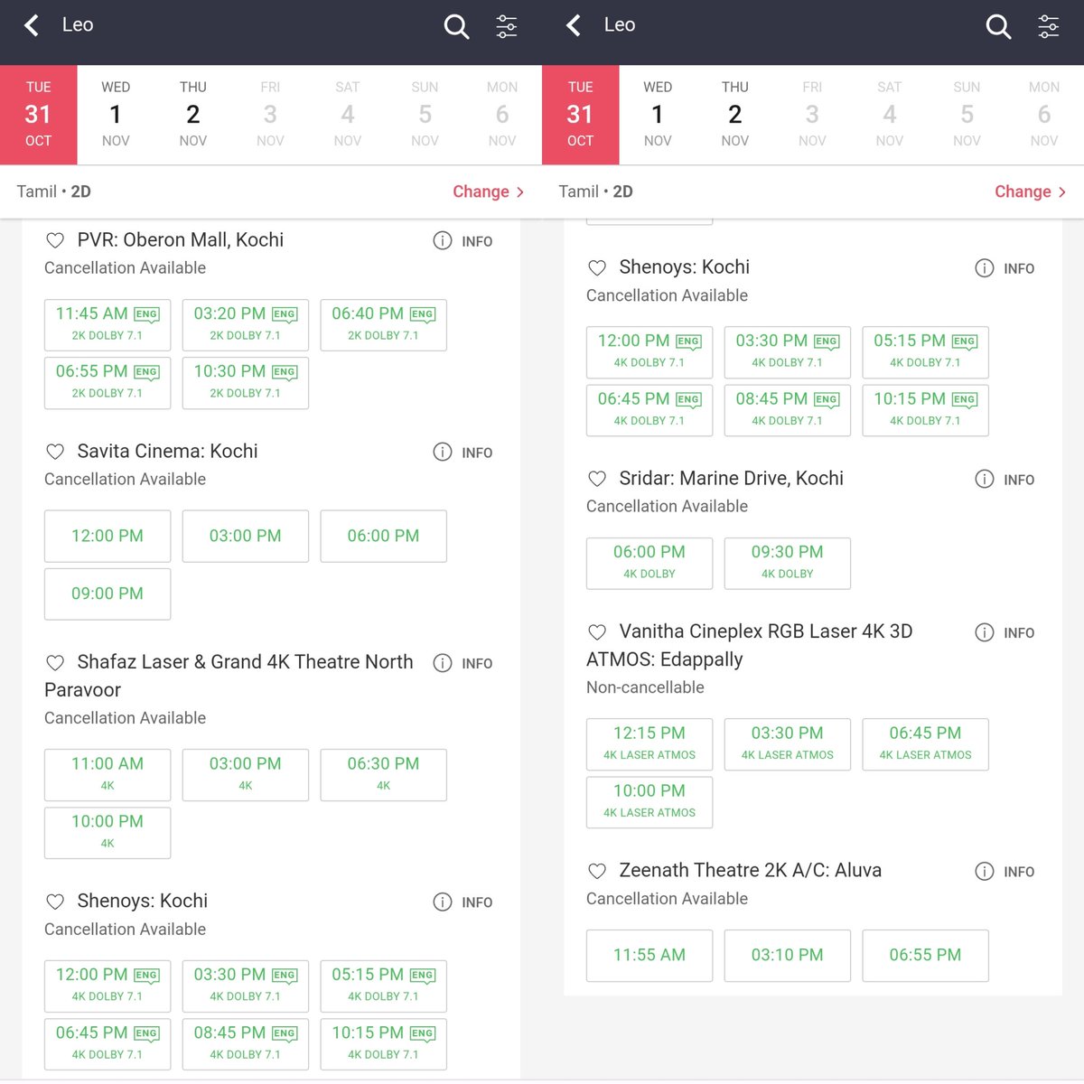 saniyansak34420's tweet photo. Kerala 31st Oct, continues Green🟢 Vada for last 8 Days Washout movie😄
#LeoScam #LeoDisaster
#Fraud7ScreenStudios #LeoGreenRevolution https://t.co/Y7HAwWeHtl