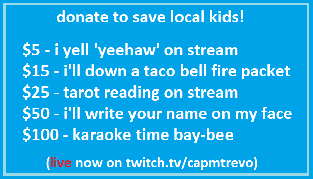 CapmTrevo's tweet photo. 4 DAYS TIL EXTRA LIFE
The Spooky Countdown of daily streams continues tonight with Cult of the Lamb!!

Watch: https://t.co/dJaGBOhDHY
Donate: https://t.co/7OsSbiyaXs https://t.co/5v49qWaqtn
