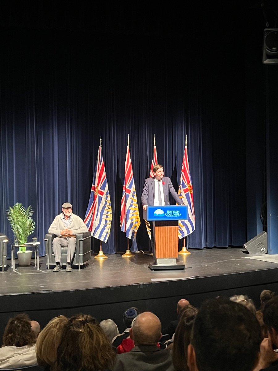 Learning about the Holocaust is not mandatory in BC. That changes today, as Premier @Dave_Eby announced Holocaust education will be mandatory for all grade 10 students. Thank you Premier for your support of our community and your commitment to fighting antisemitism.