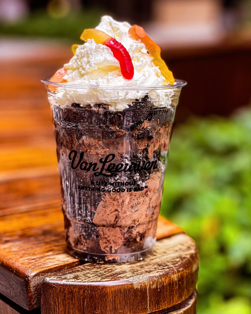 The Hungry Petite (@thehungrypetite) on Twitter photo Cup of Dirt Sundae. 2 scoops of Chocolate Fudge Brownie, Cookie Crumble, Whipped Cream & Gummy Worms. Available at all <a href="/vanleeuwen/">Van Leeuwen Ice Cream</a> scoop shops until Oct 31 Cup of Dirt Sundae. 2 scoops of Chocolate Fudge Brownie, Cookie Crumble, Whipped Cream & Gummy Worms. Available at all <a href="/vanleeuwen/">Van Leeuwen Ice Cream</a> scoop shops until Oct 31