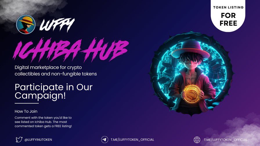 creekpirate247's tweet photo. Luffy has taken its position as the Number 1 #anime crypto project.
Donβt be left behind @luffyinutoken is destined for greatness π
DYOR @cryptojack πππ Browse Now: https://t.co/eWAMifNh1G #LuffyTokens NFT Marketplace https://t.co/RrMa3wPs3x