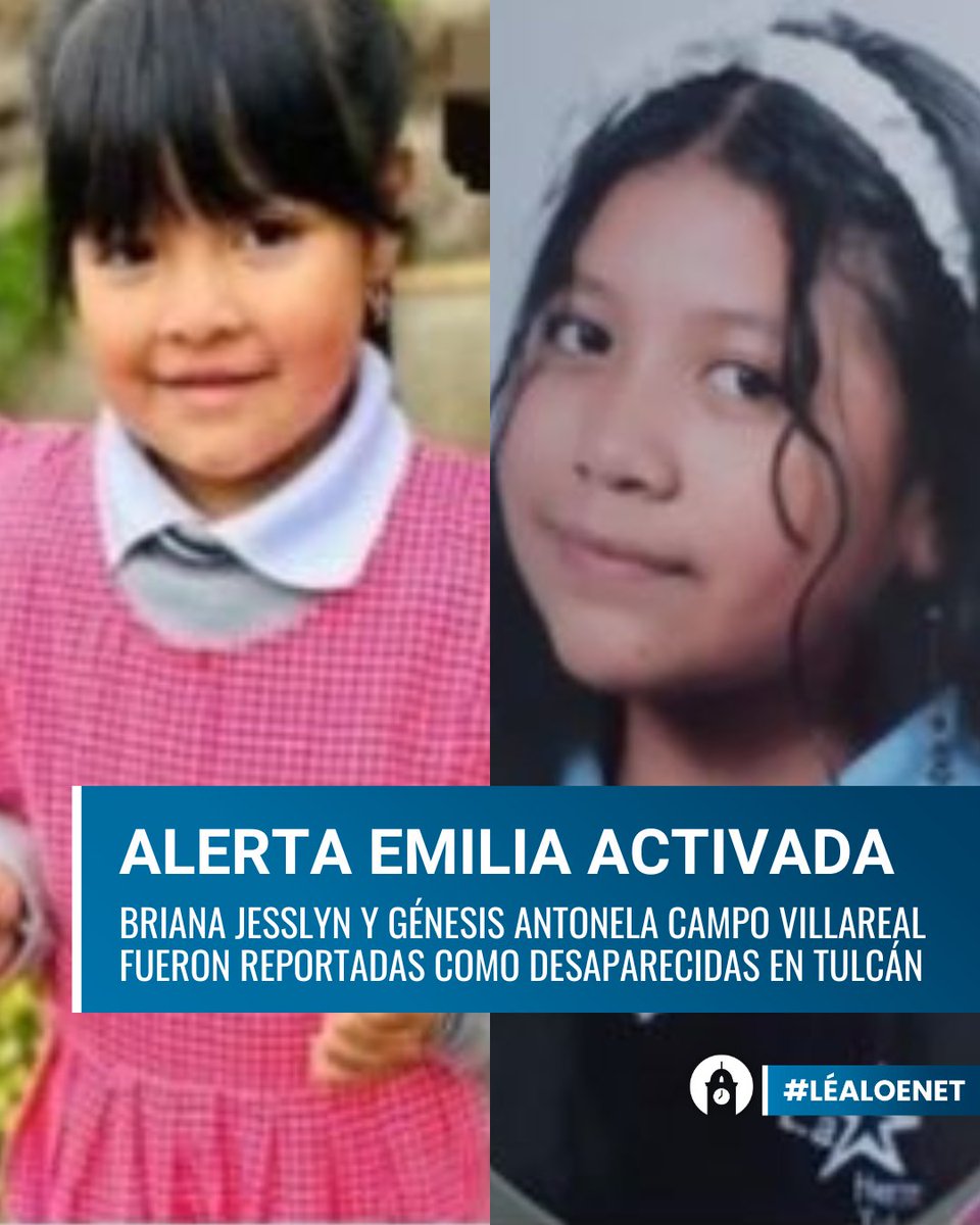 el_telegrafo's tweet photo. #Actualidad | Autoridades activaron la ‘Alerta Emilia’ tras la desaparición de dos hermanas, menores de edad. #LéaloenET: https://t.co/wPsAsCOIql https://t.co/XCwGOgb28f