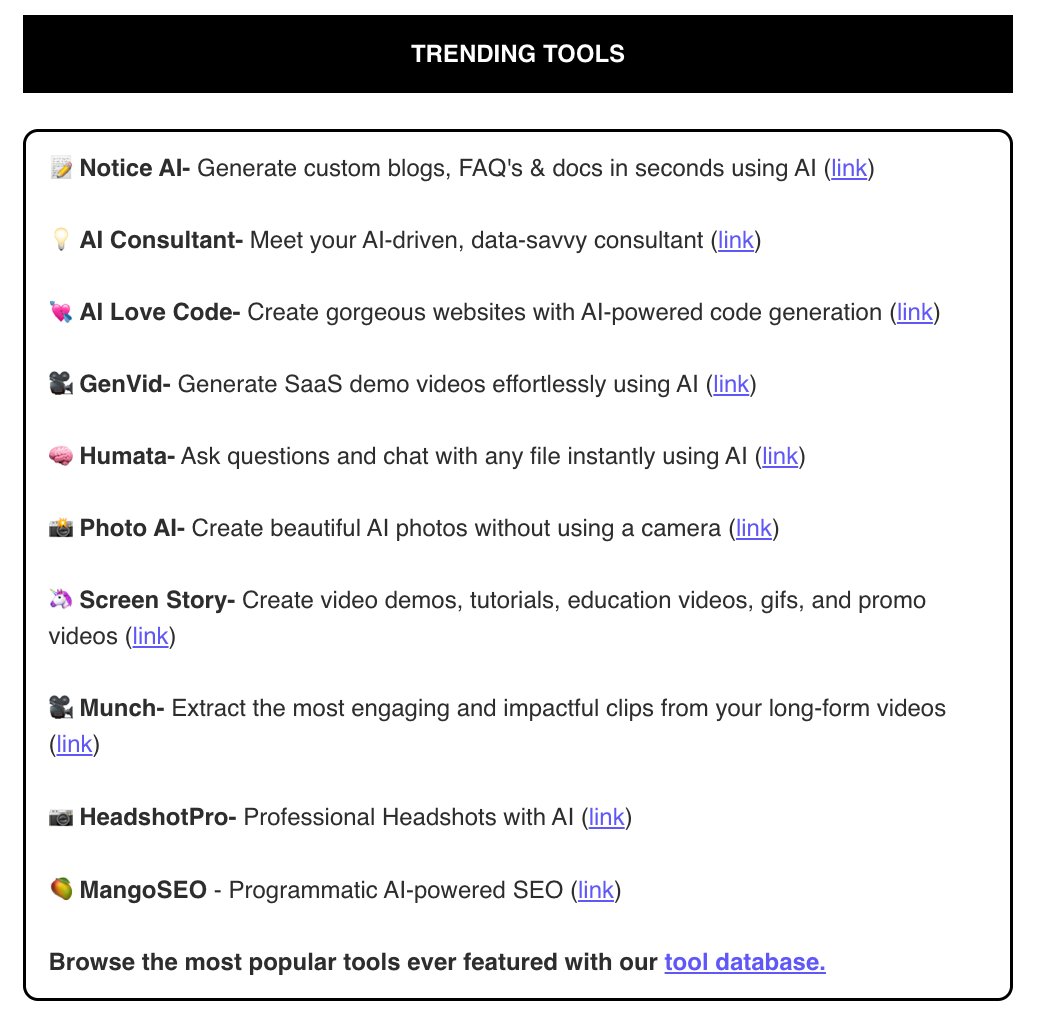 <a href="/shieldaitech/">Shield AI</a> <a href="/runwayml/">Runway</a> <a href="/cohere/">cohere</a> 10 new AI tools.

All the direct links will be included in my newsletter tomorrow.

Subscribe, and you'll never miss a thing in AI ever again: therundown.ai/subscribe