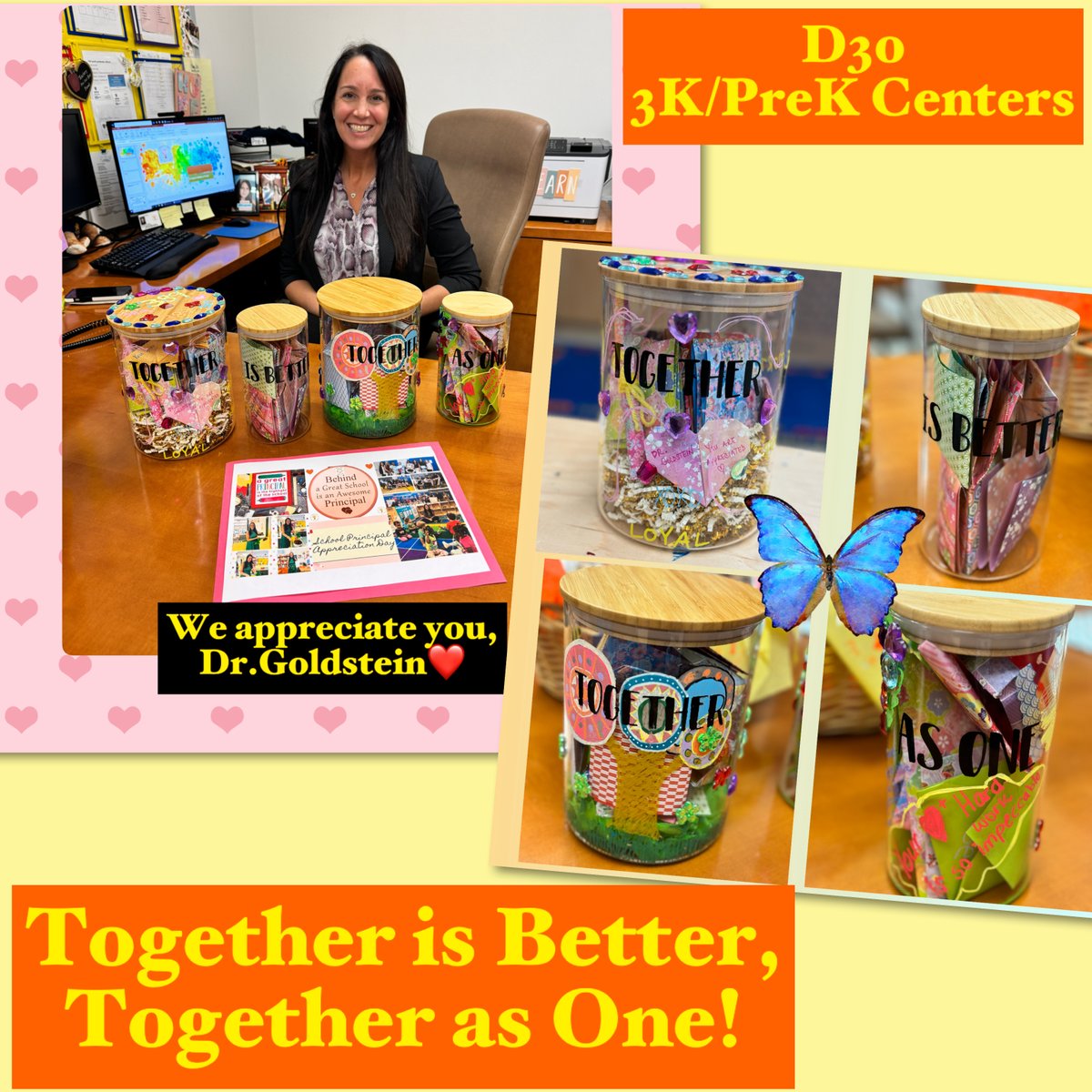 D30PreK's tweet photo. October is National Principal's Month. We appreciate you the entire month and every day of the year! Thanks for everything you do for us! We appreciate you! @SuzyGoldstein @nycdistrict30 #3kforall #prekforall #togetherisbettertogetherasone #NationalPrincipalsMonth https://t.co/jypYPTsAZg