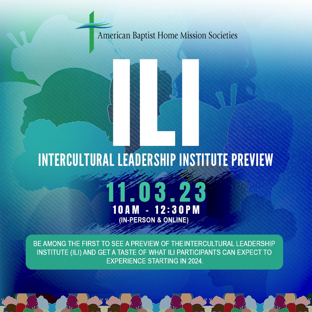Rev. Dr. Marie Onwubuariri, Director of Intercultural Ministries, cordially invites you to the Intercultural Leadership Institute Preview, Friday, November 3rd, 10AM-12:30PM. Register at: bit.ly/ILIPreview to RSVP today. #abhms #interculturalministries