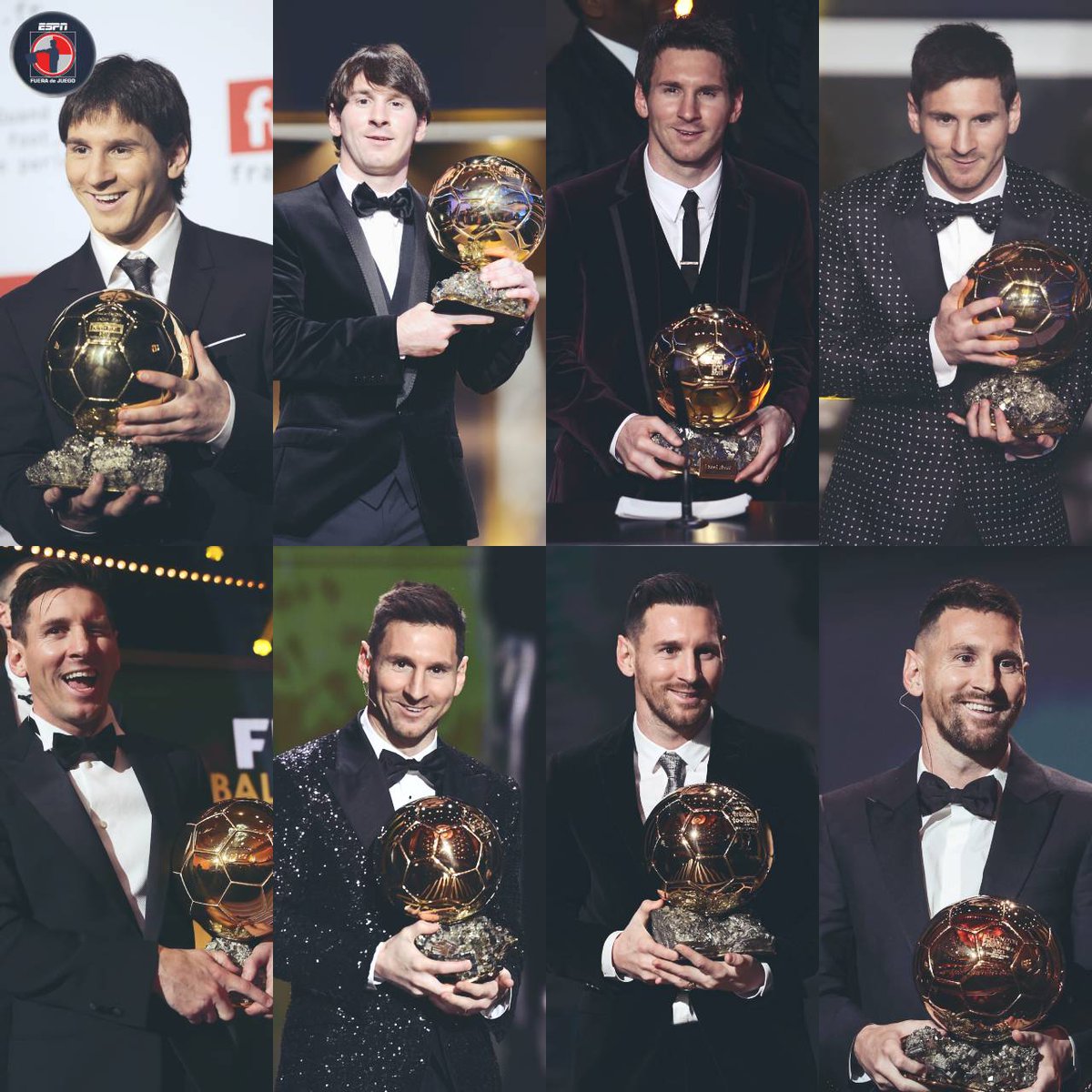 ESPN_FDJ's tweet photo. 😍 No existe un jugador más DOMINANTE que LIONEL MESSI en la Era del Balón de Oro.

⭐️ 2009
⭐️ 2010
⭐️ 2011
⭐️ 2012
⭐️ 2015
⭐️ 2019
⭐️ 2021
⭐️ 2023

#BallonDor https://t.co/2yrLgIguCi