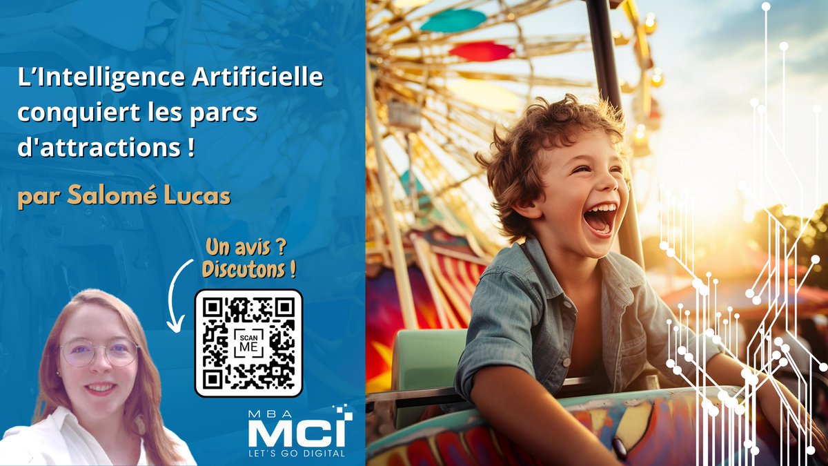 L'Intelligence Artificielle conquiert les parcs d’attraction s!🎢 
De Disney à Six Flags, les investissements, initiatives et annonces ne manquent pas concernant l'IA. Découvrez l'importance croissante de l'IA dans les parcs à thème👉bit.ly/ParcsIA #MBAMCI