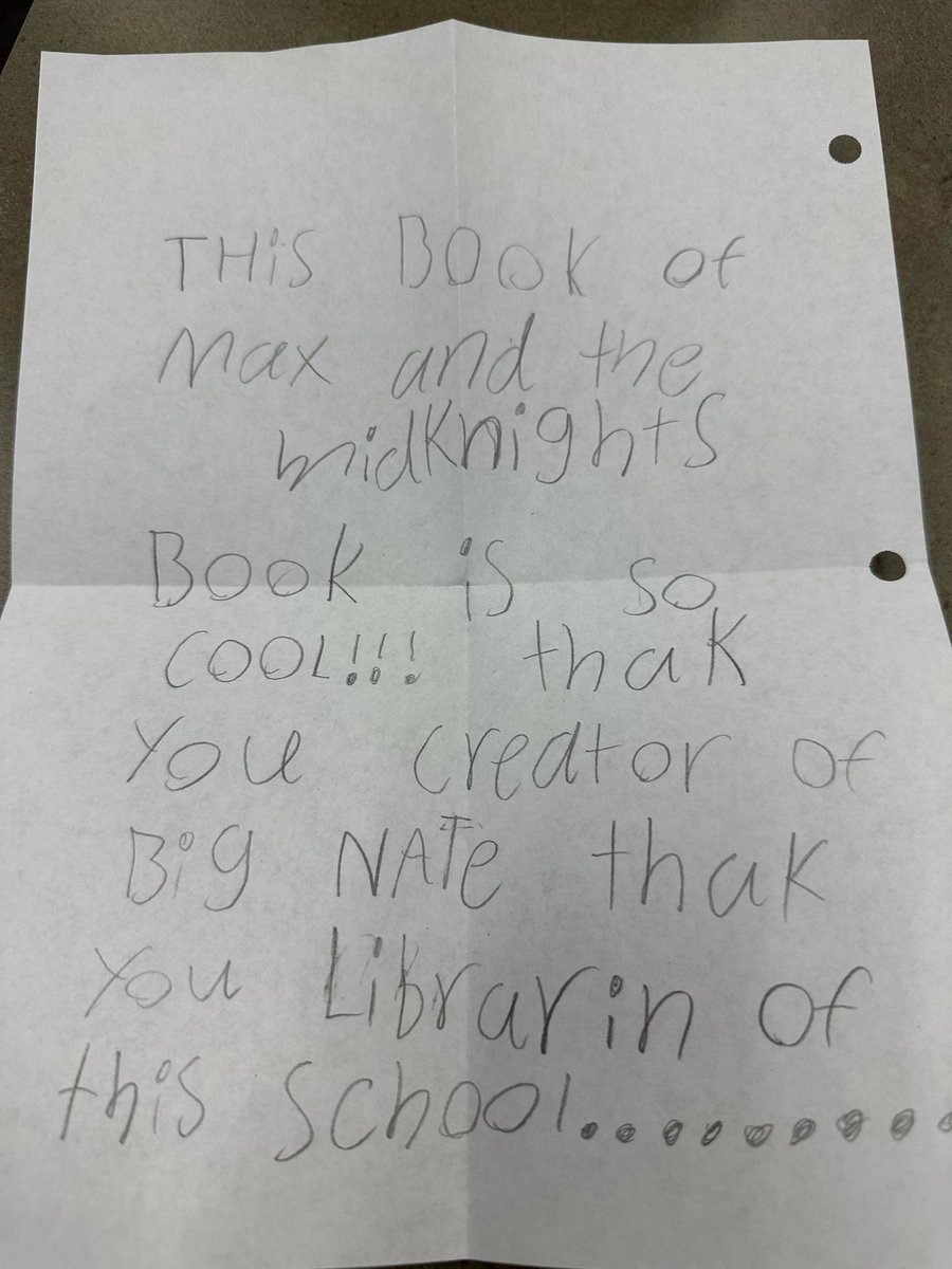 Gave the book talk. No one checked it out. A week later, I get this note. Apparently, the student came back later to get the book, and LOVED it. I had no idea the book talk had worked!

Sometimes we don’t see our impact, but that doesn’t mean the impact isn’t there.