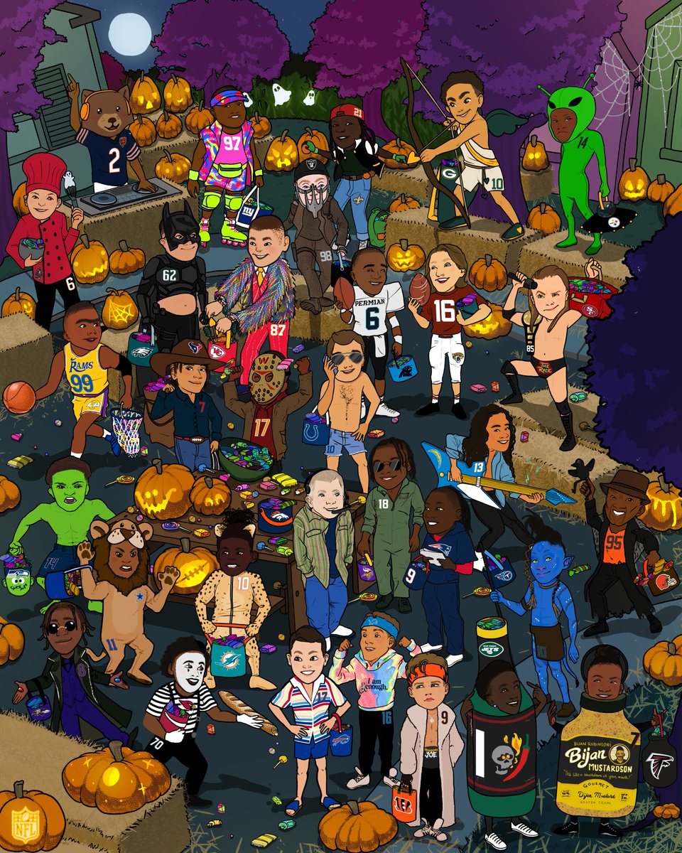NFL's tweet photo. Happy Halloween! Whose costume is your favorite? 🎃👻 https://t.co/ZWJEJkRKP6